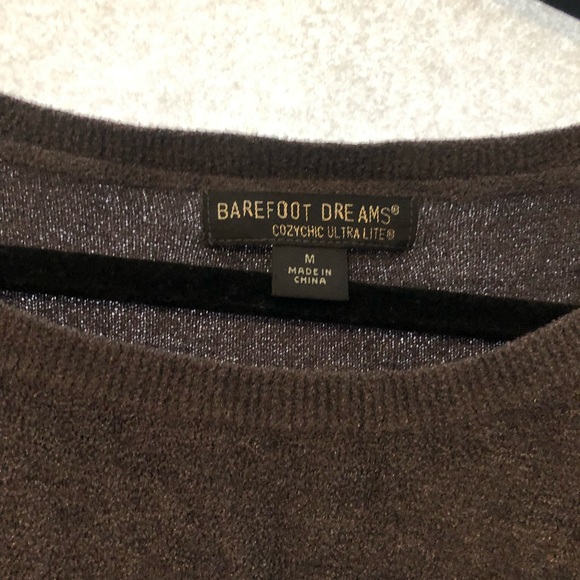 Barefoot dreams cozy chic ultra lite gray pullover sweater size Medium - Picture 5 of 8